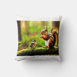 Waldgesellschaften - Eichhörnchen, Chipmunk & Bird Kissen