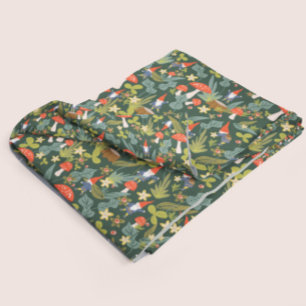 Waldgnome und Pilze Fleecedecke