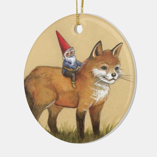 WaldGnome und roter Fox Keramikornament (Links)