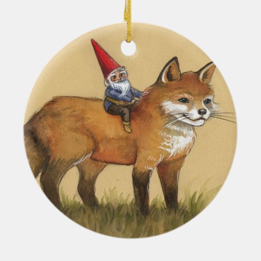 WaldGnome und roter Fox Keramikornament (Hinten)