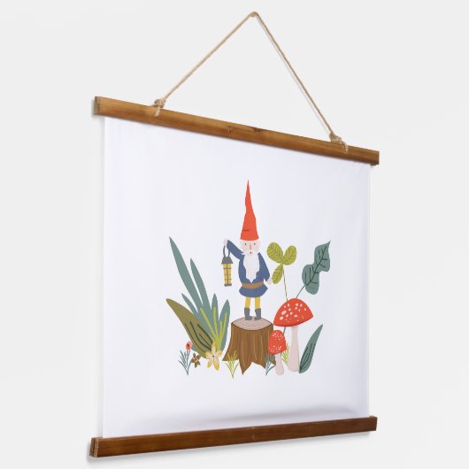Waldgnome Wandteppich Mit Holzrahmen (Gewinkelt)