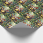 Waldgnomen mit alter Uhr Geschenkpapier (Ecke)