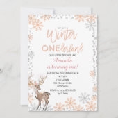 Waldgoldrosa-Glitzer-Geburtstags-Einladung Einladung (Vorderseite)