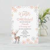 Waldgoldrosa-Glitzer-Geburtstags-Einladung Einladung (Stehend Vorderseite)