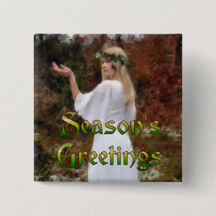 Waldgöttin - die Grüße der Jahreszeit Button