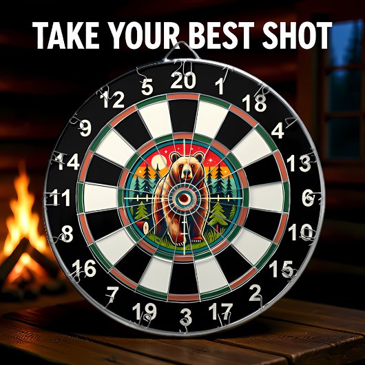 Waldgrizzle mit Zielüberlagerung Dartscheibe