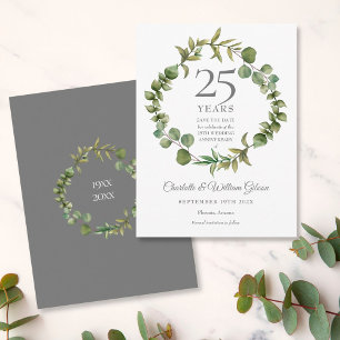 Waldgrün 25. Hochzeitstag Ankündigung Postkarte