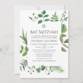 Waldgrün Bat Mitzvah Einladung (Vorderseite)