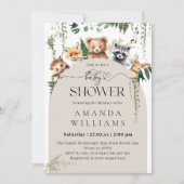 Waldgrün Boho Moderne neutrale Babydusche Einladung (Vorderseite)