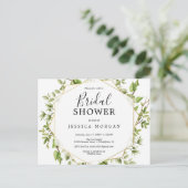 Waldgrün Bridal Dusche Einladung Postkarte (Stehend Vorderseite)