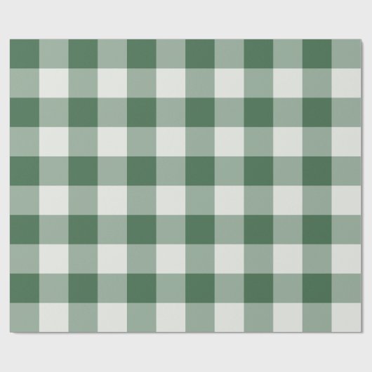 Waldgrün Buffalo Check Gingham Weihnachtskariert Geschenkpapier (Flach)