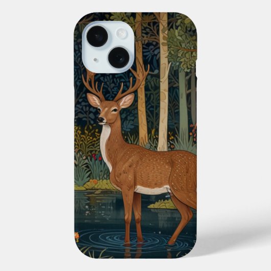 Waldgrün-Design: Boho-Rustikal-Hirsch Case-Mate iPhone Hülle (Rückseite)