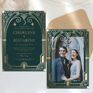 Waldgrün Efeu-Ornament Hochzeitseinladung Einladung