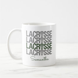 Waldgrün erschüttert Lacrosse Word Kaffeetasse