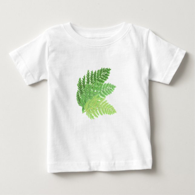 Waldgrün-Farne-Waldfarne-Blätter Baby T-shirt (Vorderseite)