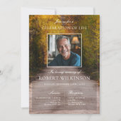 Waldgrün Feier des Lebens Beerdigung Foto Einladung (Vorderseite)