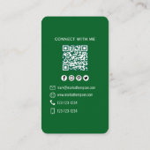 Waldgrün Foto QR Code Verbinde dich mit mir Visitenkarte (Rückseite)