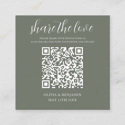 Waldgrün | Freigabe der Liebe QR Code Begleitkarte (Vorderseite)