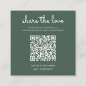 Waldgrün | Freigabe der Liebe QR Code Begleitkarte (Vorderseite)