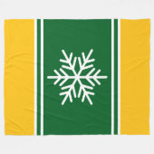 Waldgrün Gelb Orangefarbene weiße Streifen Schneef Fleecedecke (Vorderseite (Horizontal))