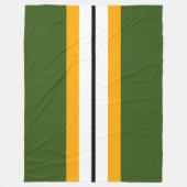 Waldgrün Gelb Schwarz-weiße Rennstreifen Fleecedecke (Vorderseite)