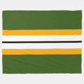 Waldgrün Gelb Schwarz-weiße Rennstreifen Fleecedecke (Vorderseite (Horizontal))