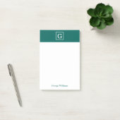 Waldgrün-gerahmtes mit Monogramm Post-it Klebezettel (Büro)