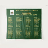 Waldgrün Gold Firmen-Sitzplan-Logo Wandteppich (Vorderseite (Horizontal))