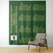 Waldgrün Gold Firmen-Sitzplan-Logo Wandteppich (Beispiel)