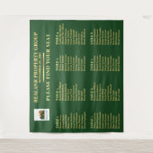 Waldgrün Gold Firmen-Sitzplan-Logo Wandteppich (Vorderseite)