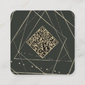 Waldgrün & Gold | QR Code Square Business Card Quadratische Visitenkarte (Vorderseite)