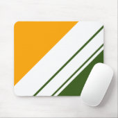 Waldgrün goldgelbe, weiße Streifen Mousepad (Mit Mouse)