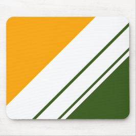 Waldgrün goldgelbe, weiße Streifen Mousepad
