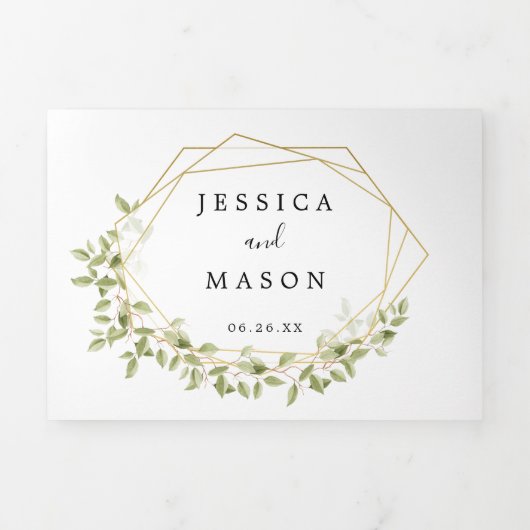 Waldgrün Hochzeit dreifach Einladungen (Cover)