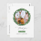 Waldgrün Hochzeit Vielen Dank Postkarte (Vorne/Hinten)