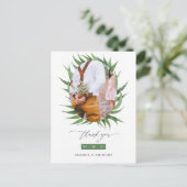 Waldgrün Hochzeit Vielen Dank Postkarte (Stehend Vorderseite)