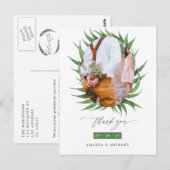 Waldgrün Hochzeit Vielen Dank Postkarte (Vorne/Hinten)