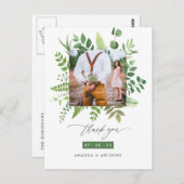 Waldgrün Hochzeit Vielen Dank Postkarte (Vorne/Hinten)