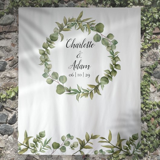 Waldgrün Hochzeitskleidung Foto Hintergrund Wandteppich