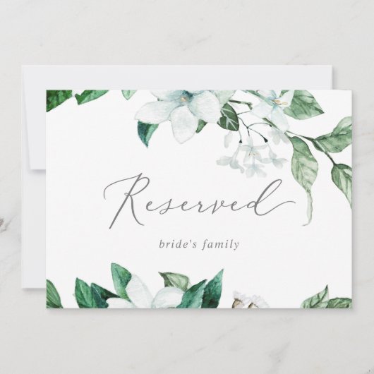 Waldgrün Hochzeitvorbehaltenes Zeichen (Vorderseite)