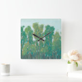 Waldgrün II Quadratische Wanduhr (Zuhause)