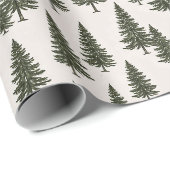 Waldgrün Kiefern Baum Waldmuster Geschenkpapier (Rolleneckpunkt)