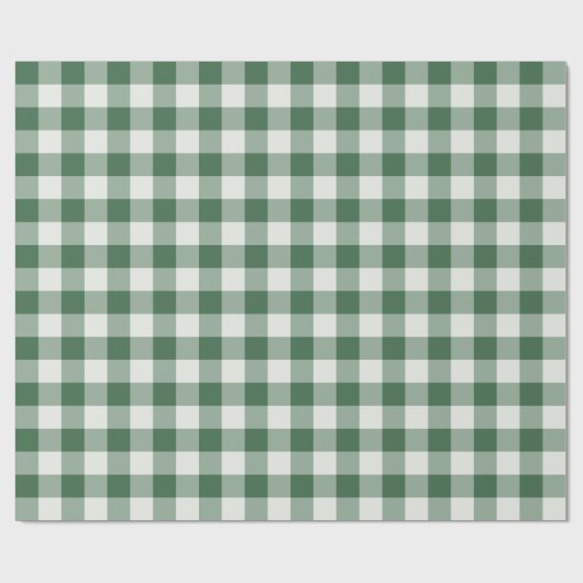 Waldgrün klassisch Gingham Karo Geschenkpapier (Flach)