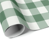 Waldgrün klassisch Gingham Karo Geschenkpapier (Rolleneckpunkt)