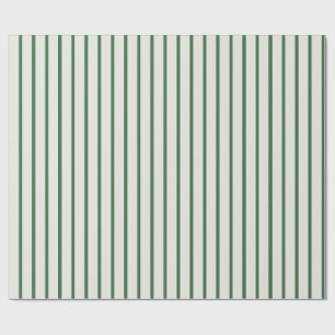 Waldgrün klassischer Weihnachts-Ticking-Streifen Geschenkpapier