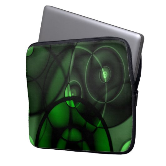 Waldgrün Laptopschutzhülle (Vorderseite Links)