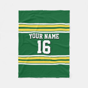 Waldgrün mit gelben weißen Streifen Team Jersey Fleecedecke