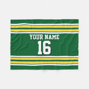 Waldgrün mit gelben weißen Streifen Team Jersey Fleecedecke
