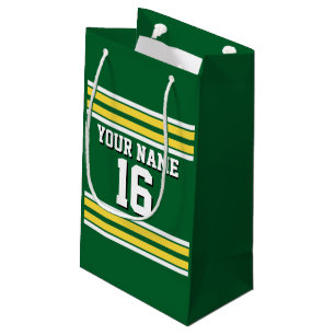 Waldgrün mit gelben weißen Streifen Team Jersey Kleine Geschenktüte