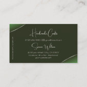 Waldgrün mit glänzenden Diamanten im Silberdekor Visitenkarte (Rückseite)